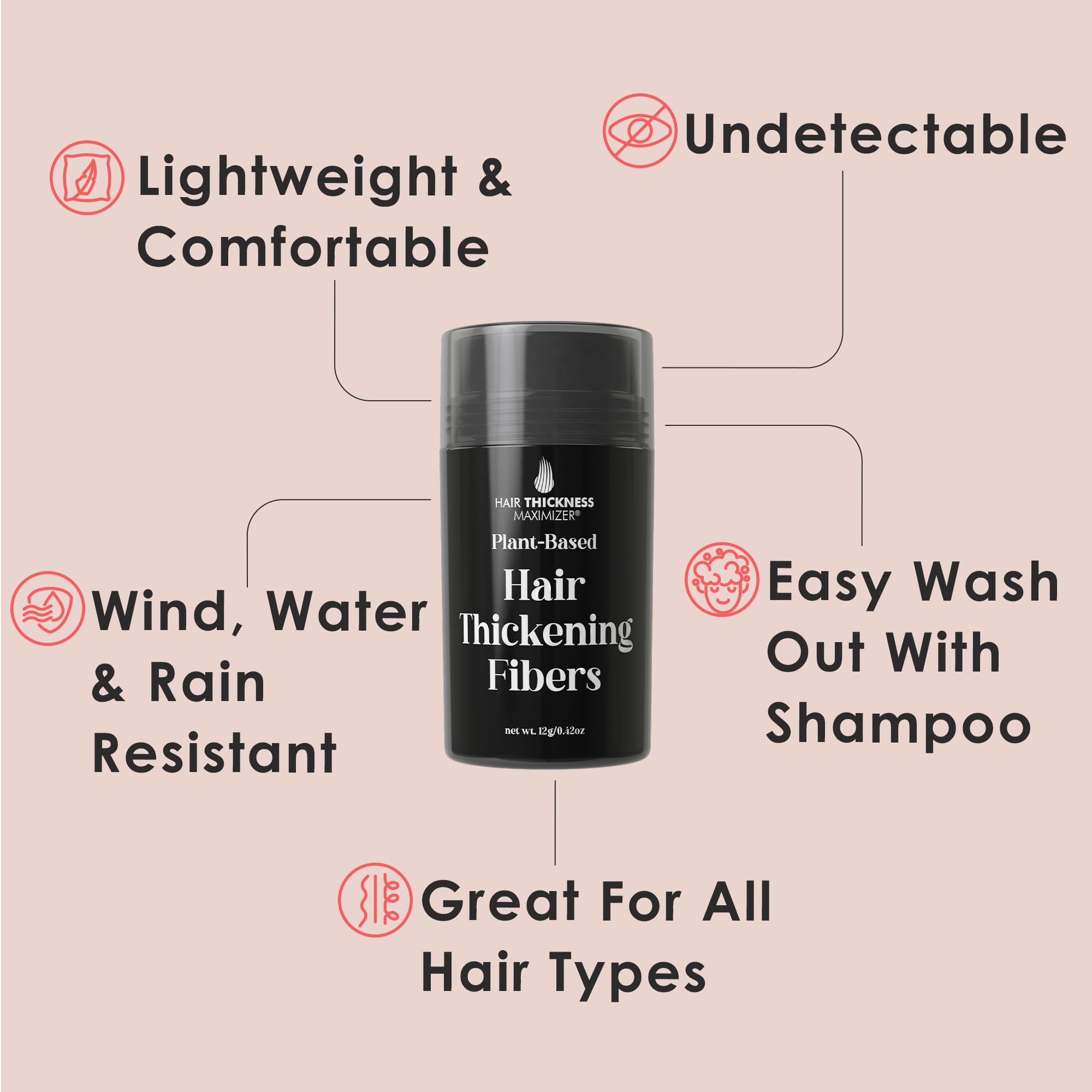 Hair Thickness Maximizer plant-based formula bonds without clogging pores for comfort.