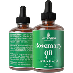 Hair Thickness Maximizer Rosemary Oil bottle pour for scalp nourishment