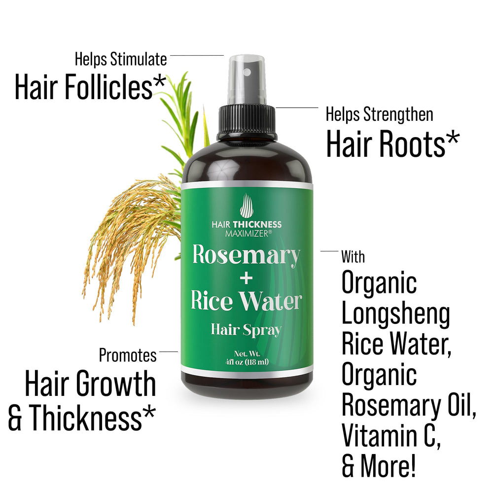Close up of rosemary oil ingredients for Hair Thickness Maximizer formula.