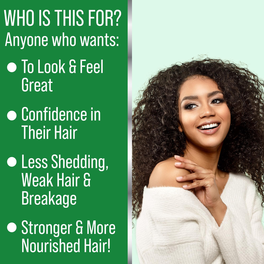 Ingredients label shows jojoba oil, Jamaican black castor oil, and peppermint