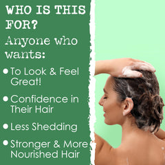 Hair Thickness Maximizer rosemary shampoo bar applied-on-hair nourishes and cleanses with nourishing oils.