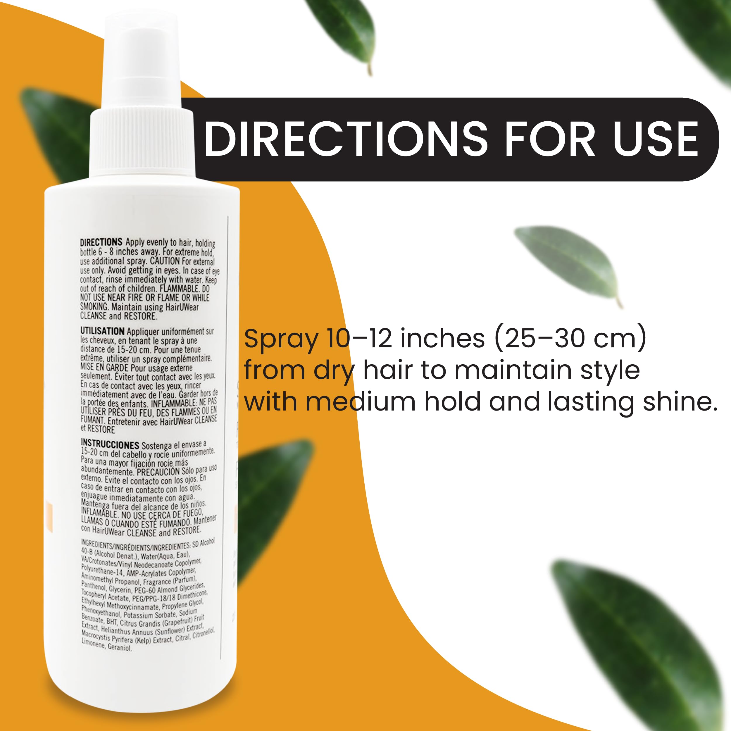 Hair u wear heat-friendly spray for synthetic wigs supports light styling.