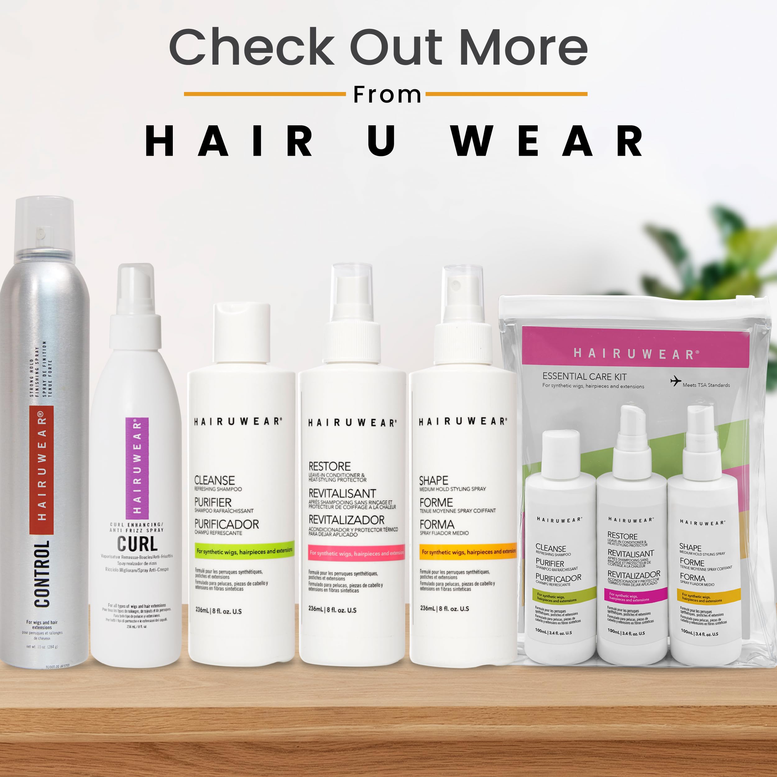 Hair U Wear synthetic wig shampoo application scene shows easy cleansing