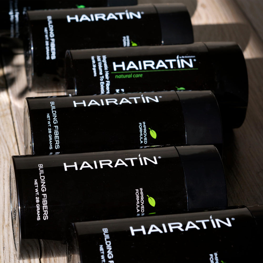 Hairatin fibers adhere with static charge for mess-free wear.