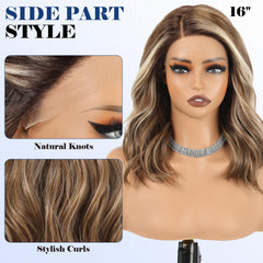 HairCube side-parted glueless wig with adjustable straps and combs for secure daily wear.