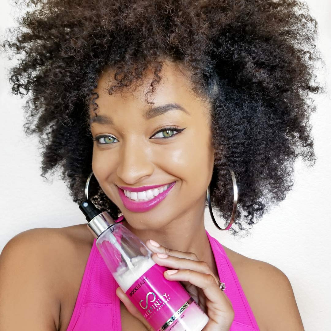 Hairfinity Heat protection up to 450 degrees illustration emphasizing heat shield.
