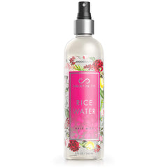 Hairfinity Rice Water Hair Mist bottle front highlighting hydration for dry hair.
