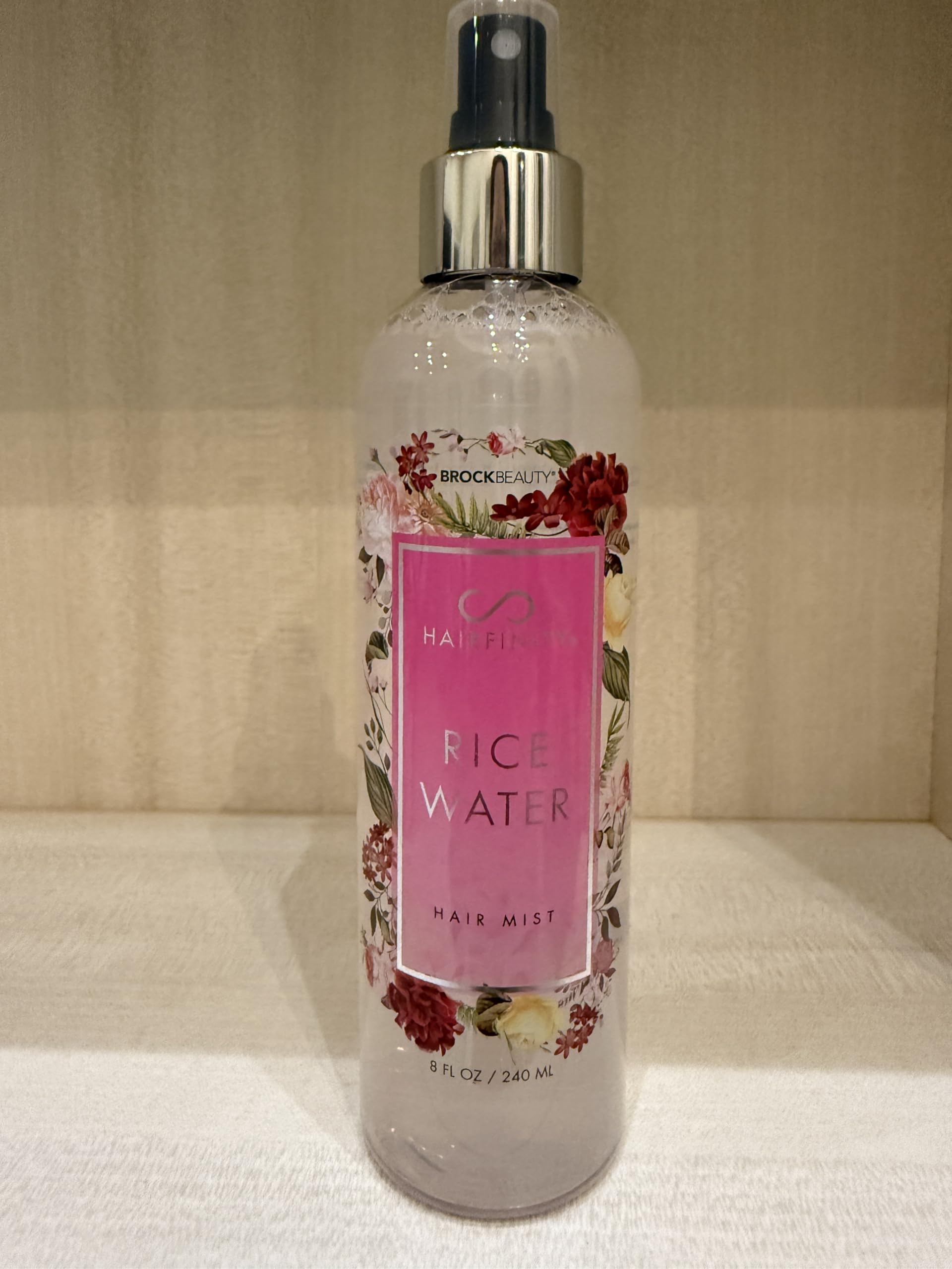Hairfinity Rice Water ingredients card highlights proteins for stronger hair.