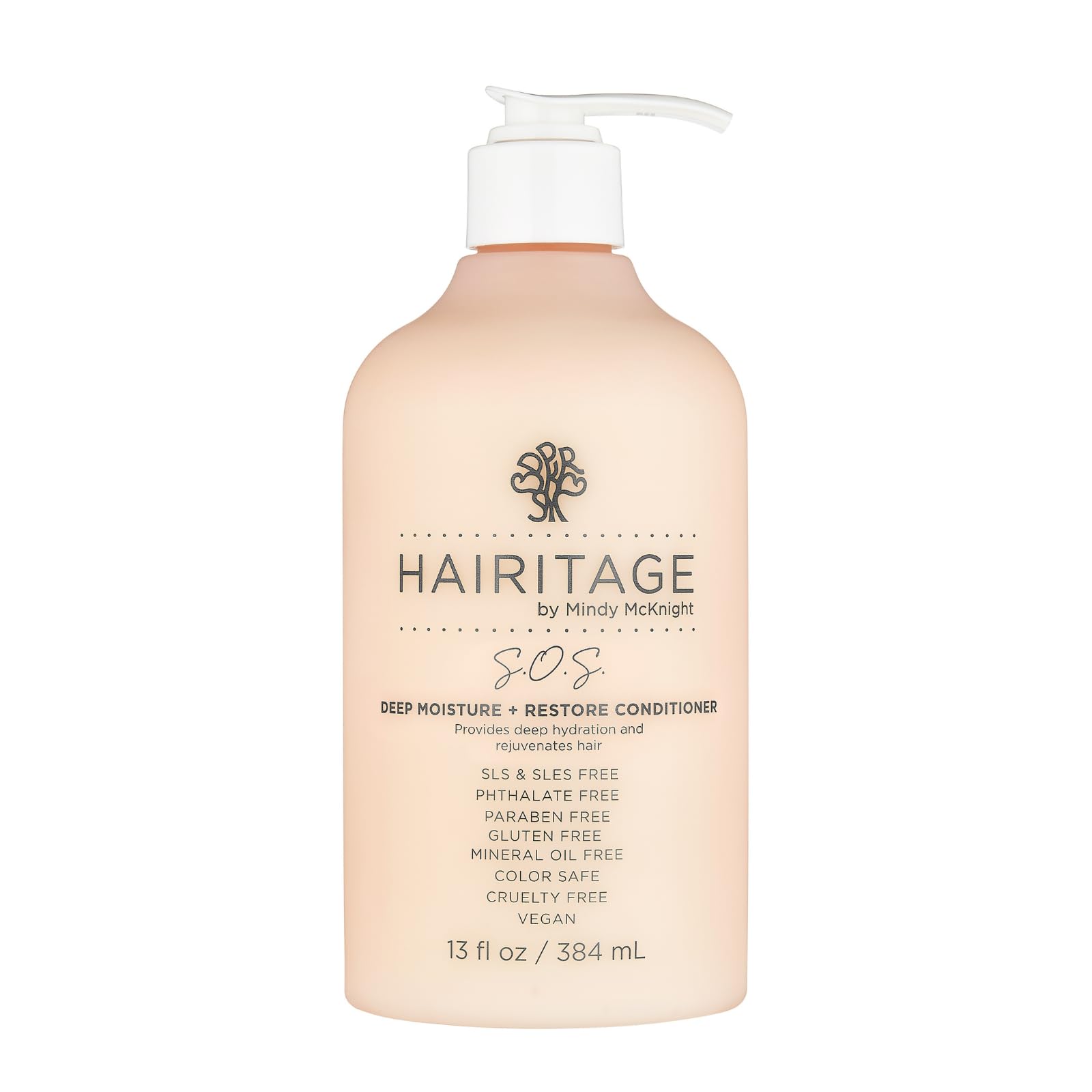 Hairitage Deep Moisture & Restore bottle closeup showing rich hydration for thick hair