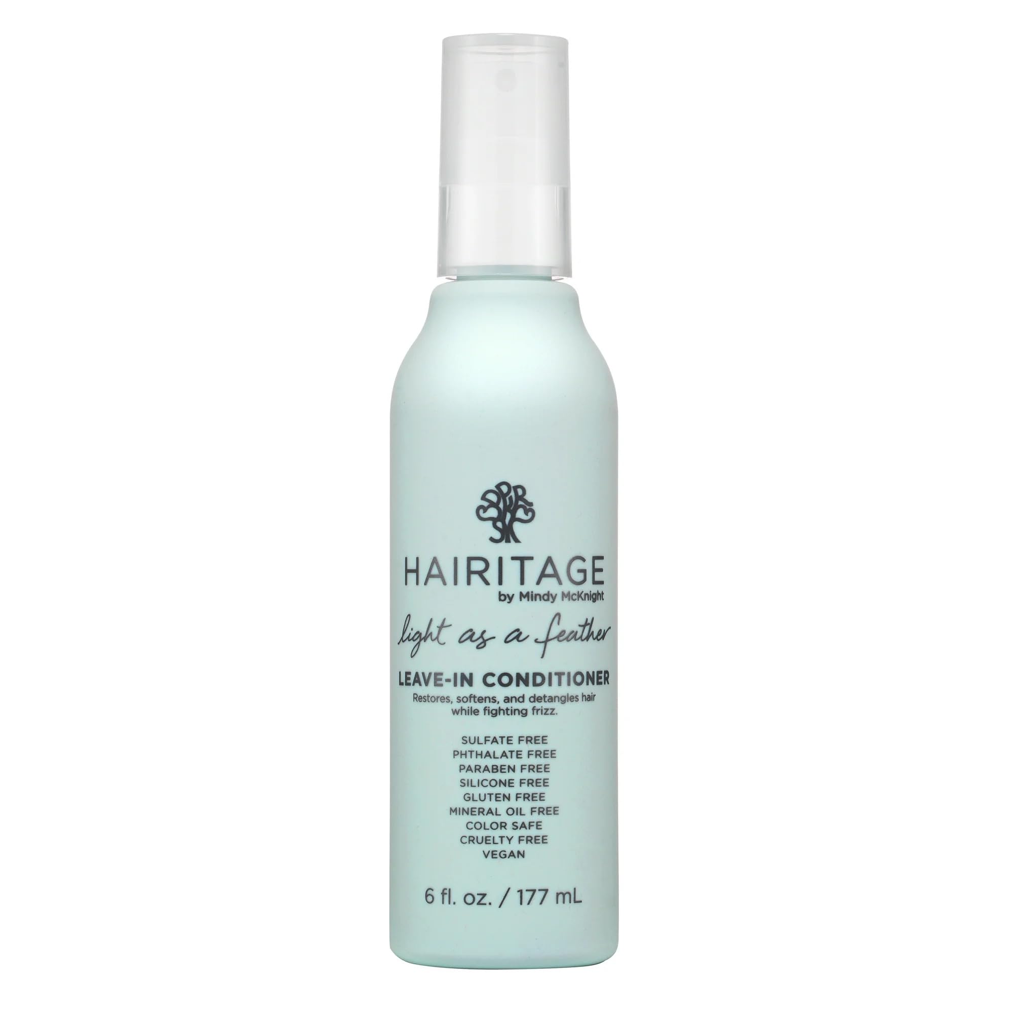 Hairitage detangling leave-in spray bottle delivers easy detangling and smoother hair.