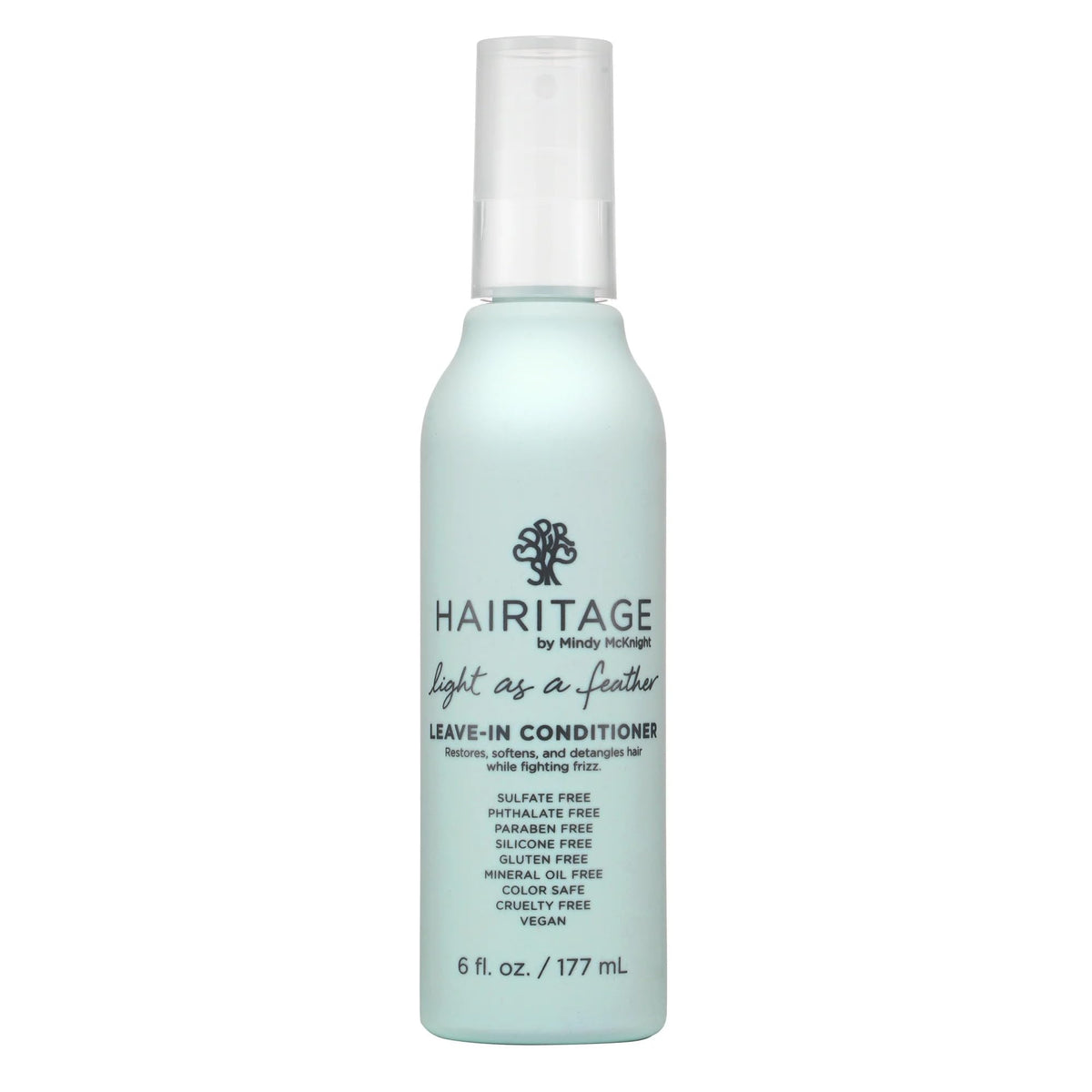 Hairitage detangling leave-in spray bottle delivers easy detangling and smoother hair.