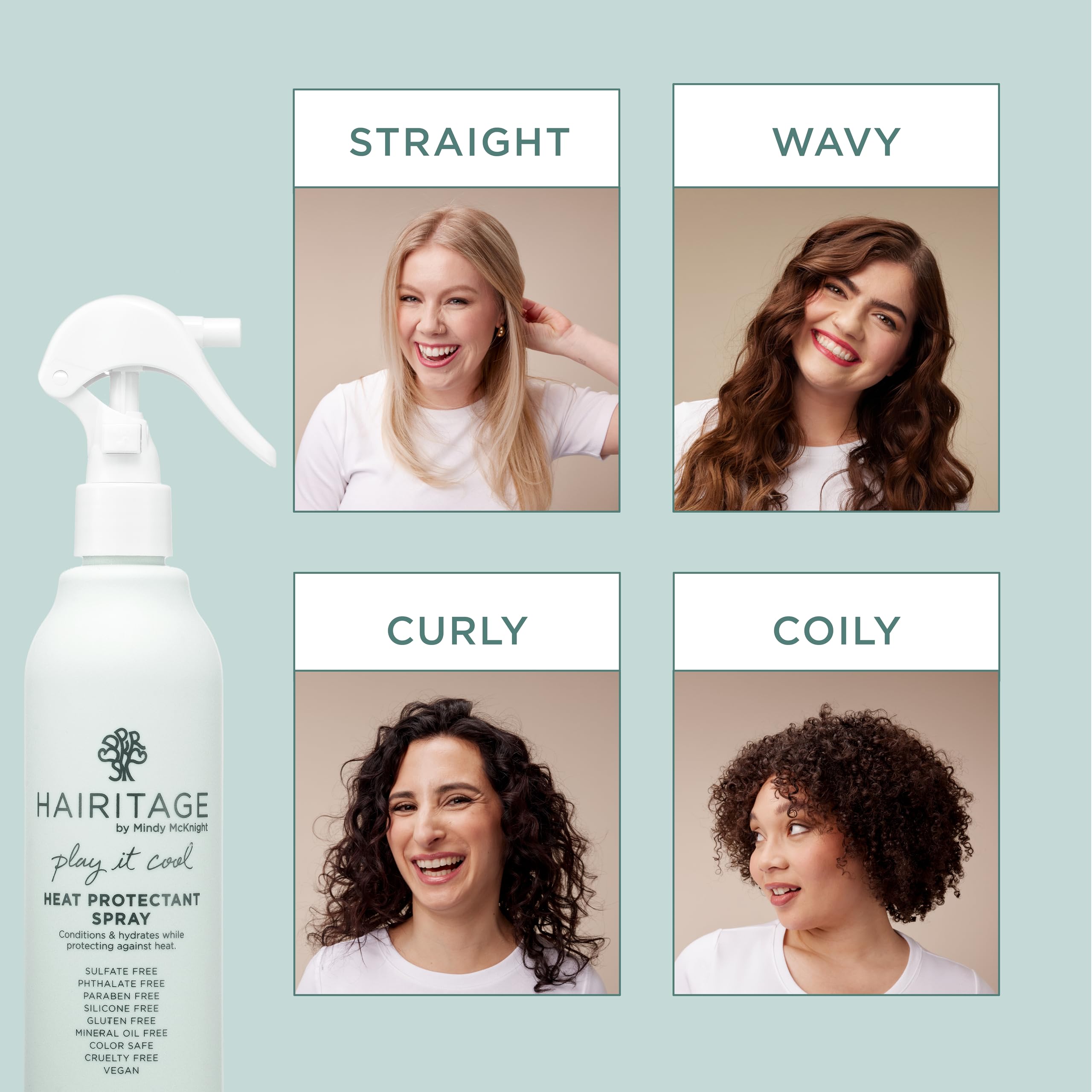 Hairitage heat protection up to 450 degrees for all hair types