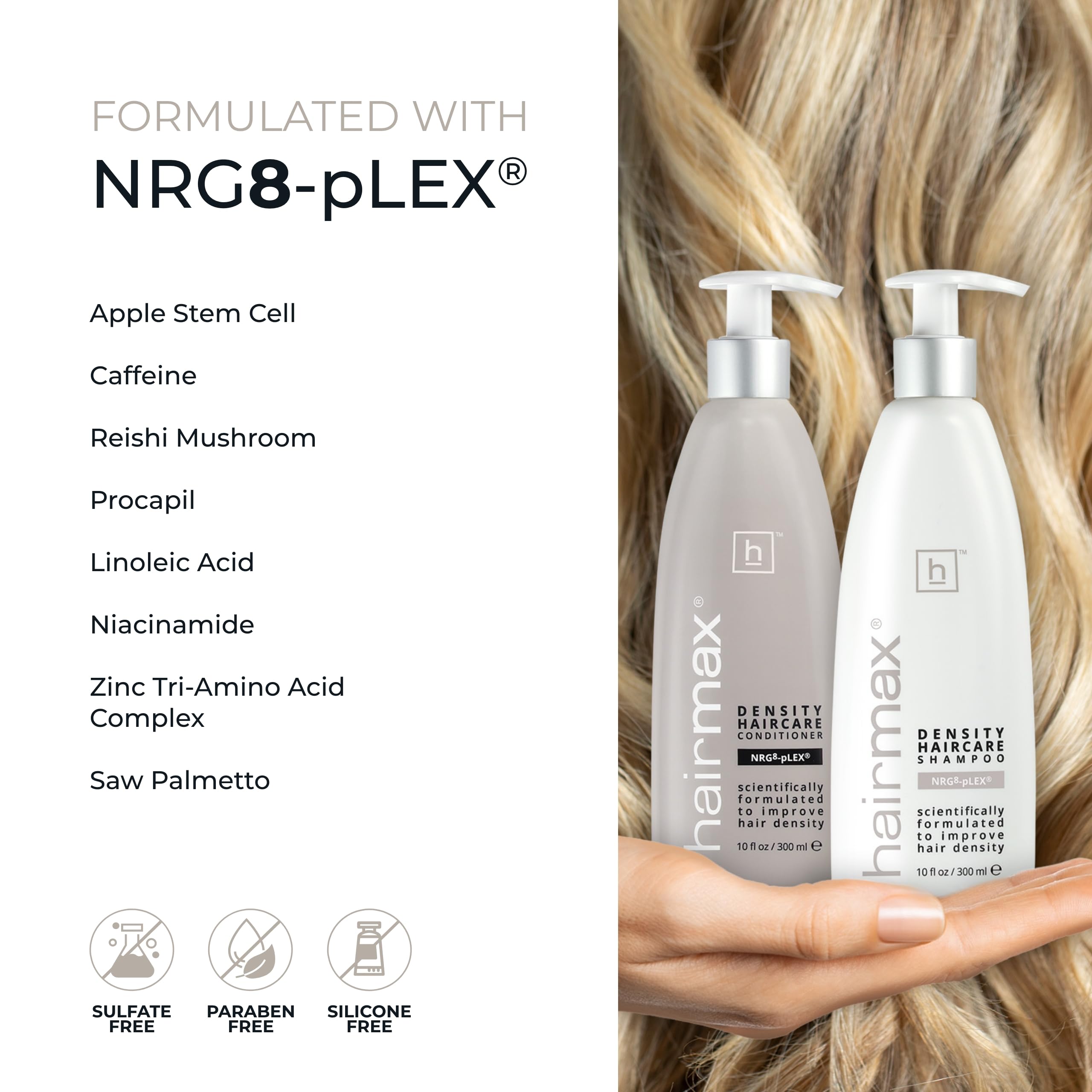 Hairmax Density Booster application; user-friendly dropper for precise dosing.