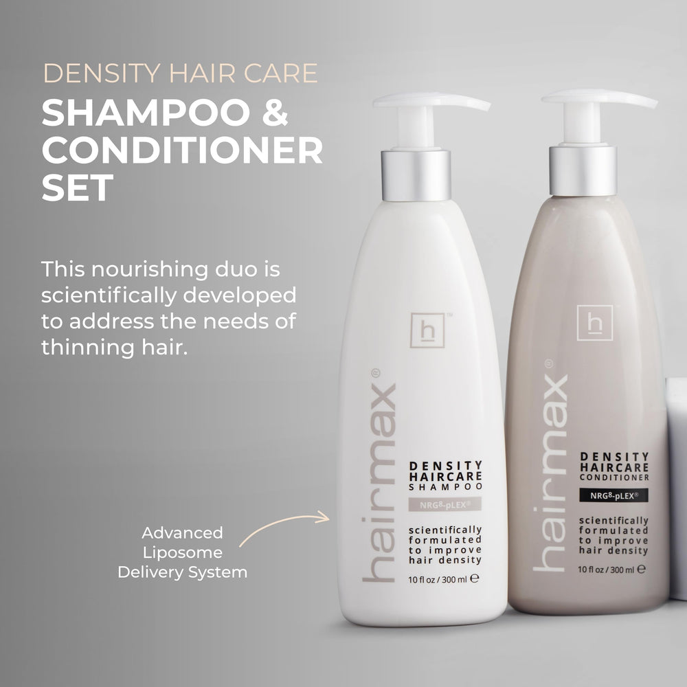 Hairmax Density Conditioner bottle front with hydrating care for stronger strands