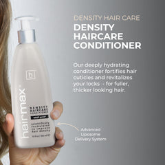 Hairmax Density Conditioner creamy texture closeup highlights rich moisture