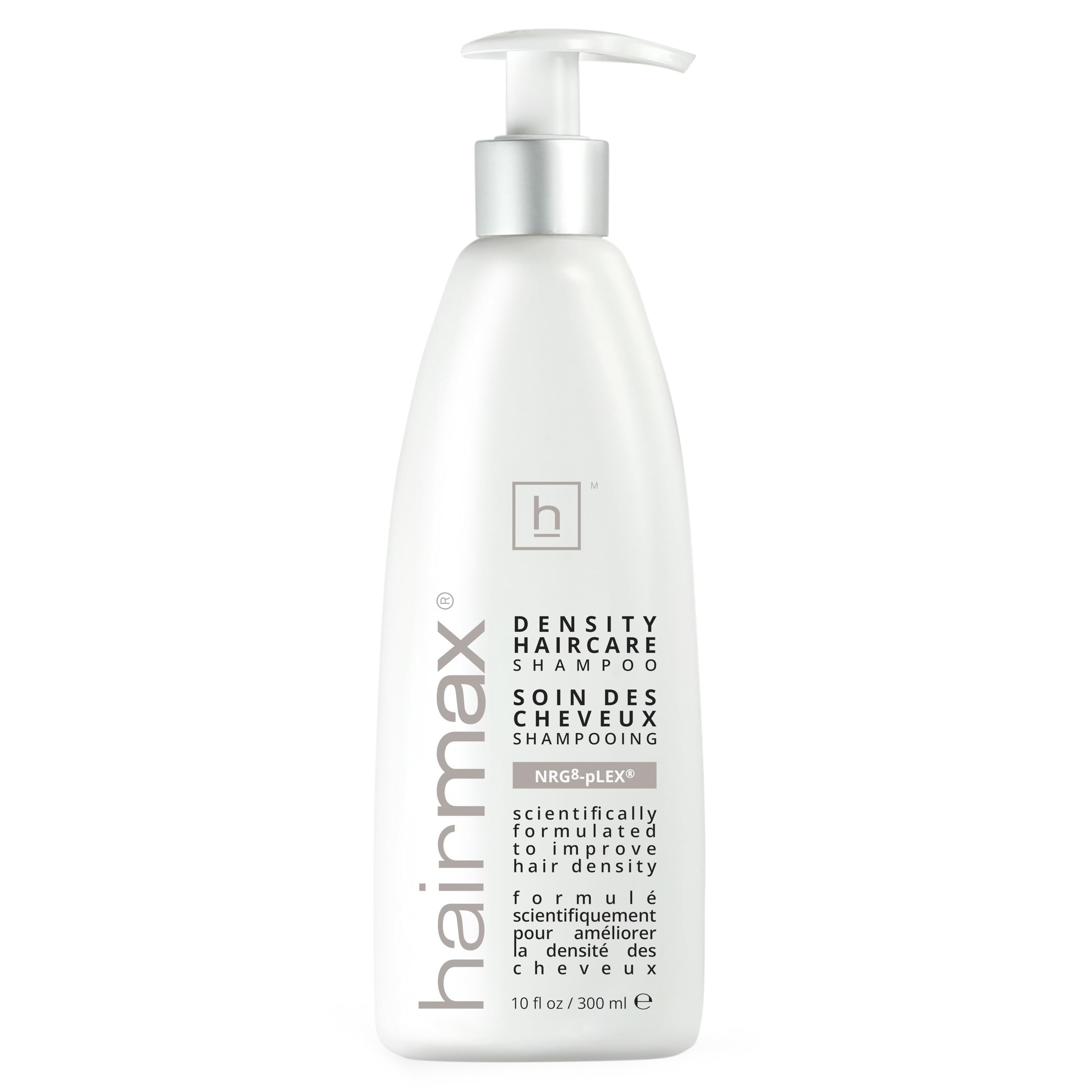 Hairmax Density Shampoo bottle front showcases the premium thinning-hair formula.