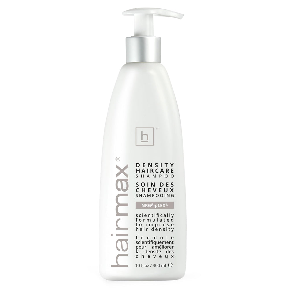 Hairmax Density Shampoo bottle front showcases the premium thinning-hair formula.