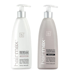 Hairmax Density Shampoo bottle front showing cleansing formula for healthier hair