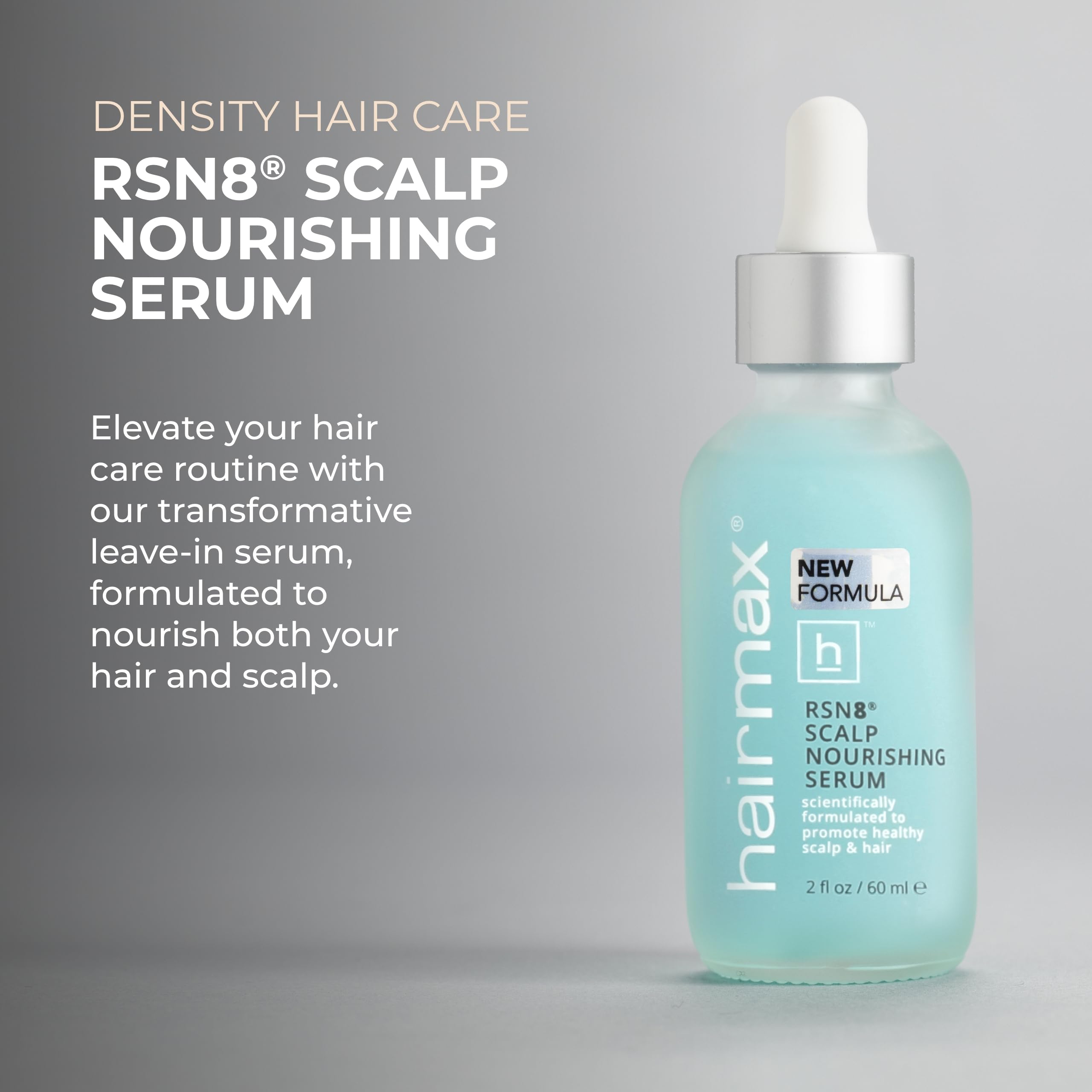 Hairmax dropper applying serum directly to scalp for targeted care.