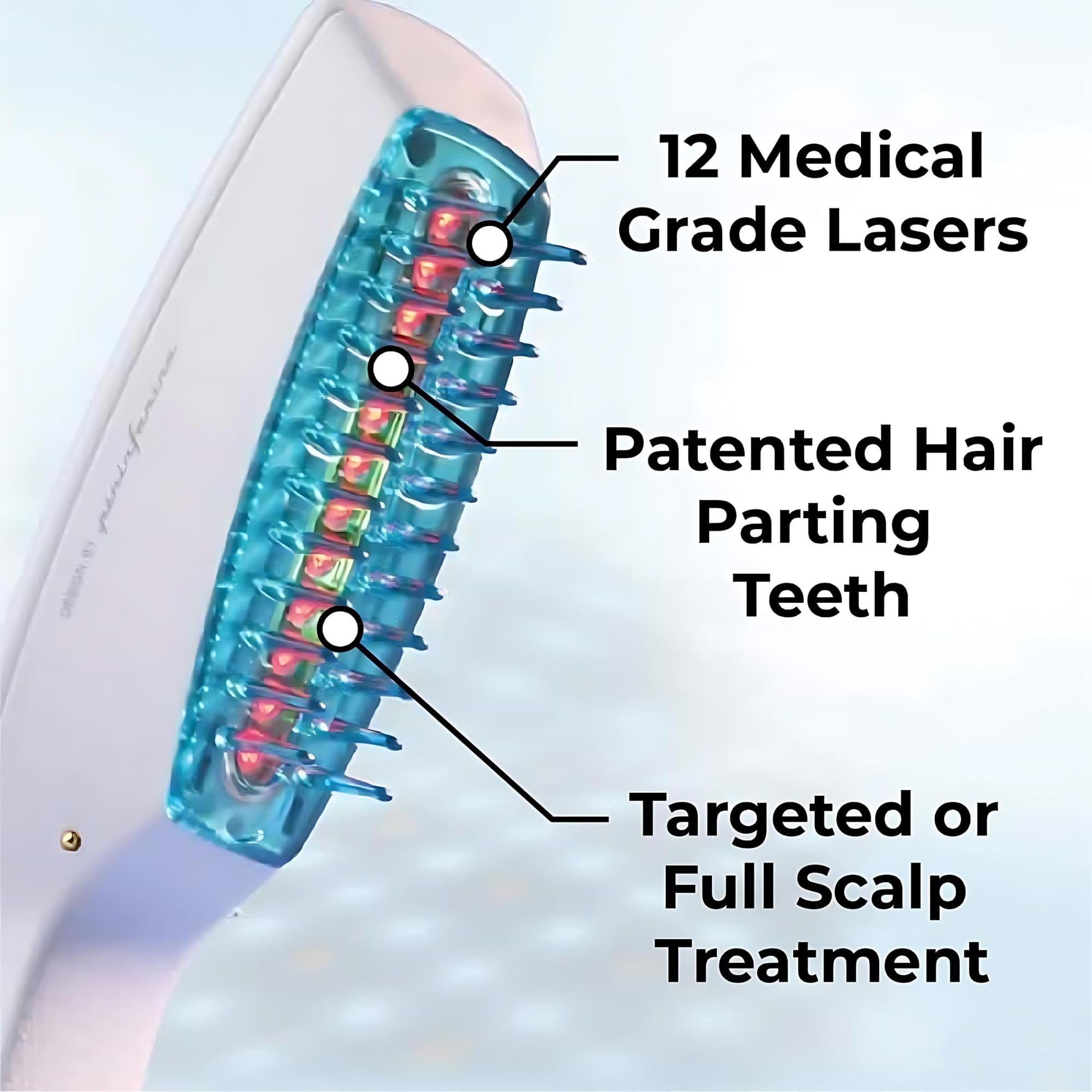 HairMax Ultima 12 LaserComb bundle contents arranged for a complete regimen.