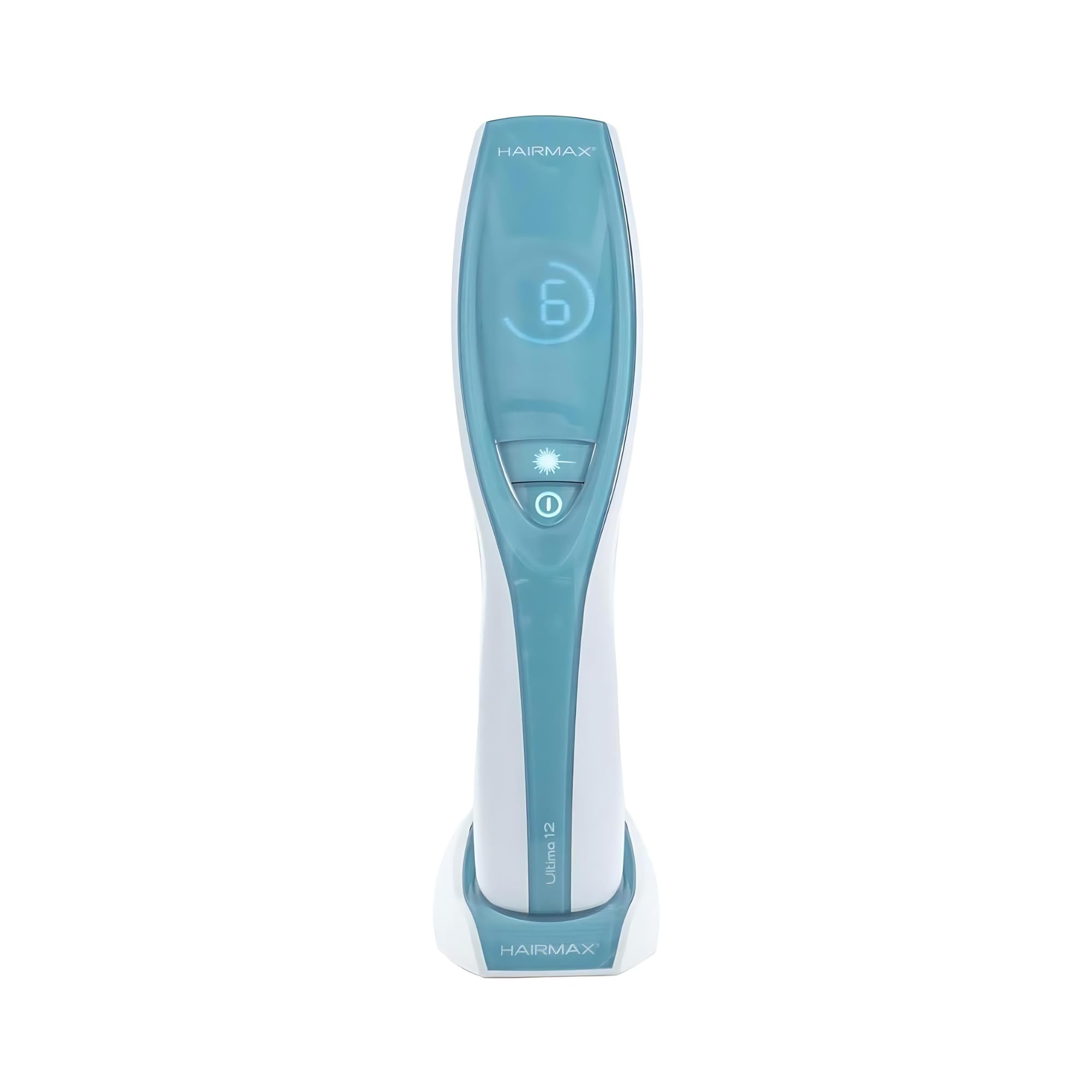HairMax Ultima 12 LaserComb side view showing ergonomic grip for comfortable sessions.