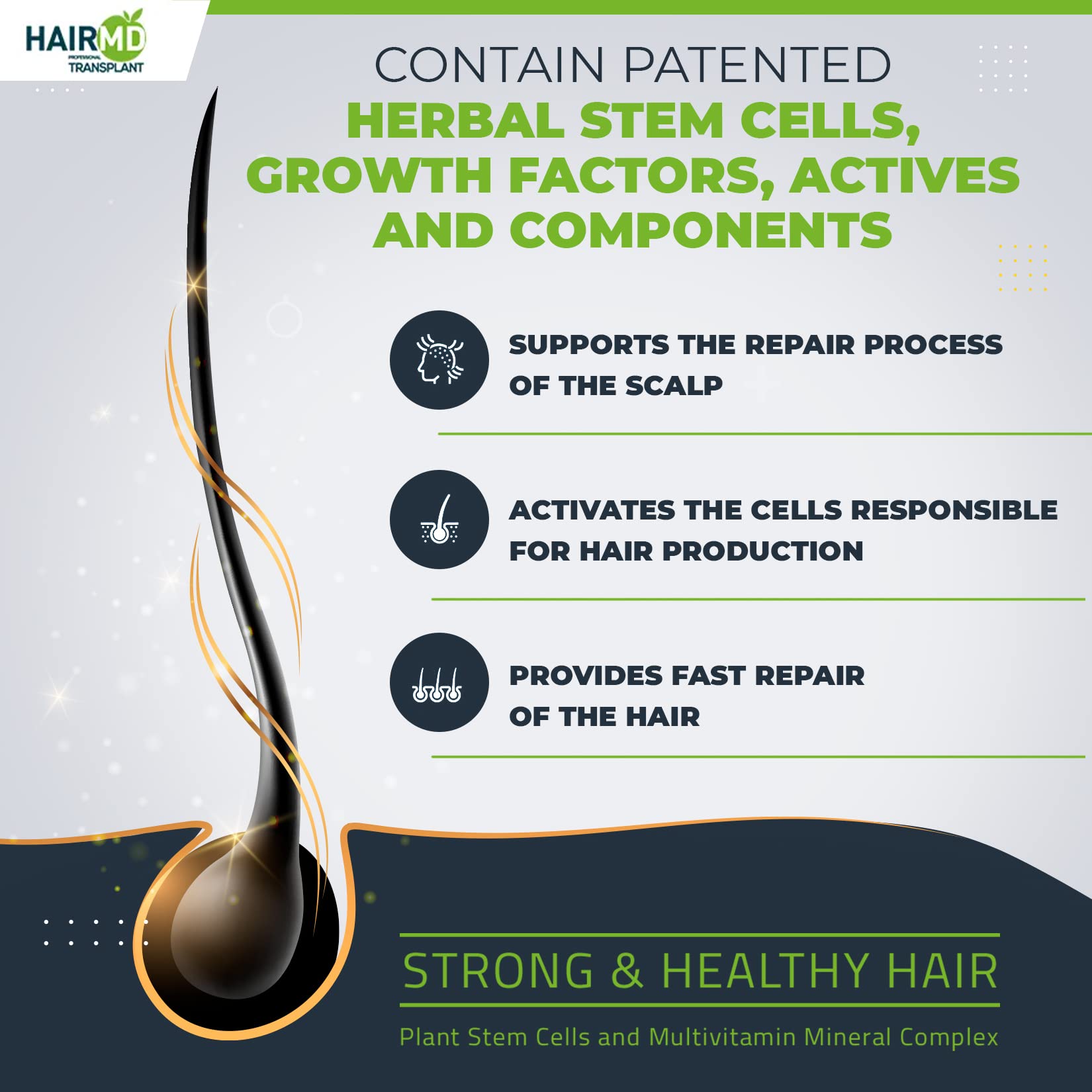 HairMD biotin keratin ingredients support hair vitality and scalp health