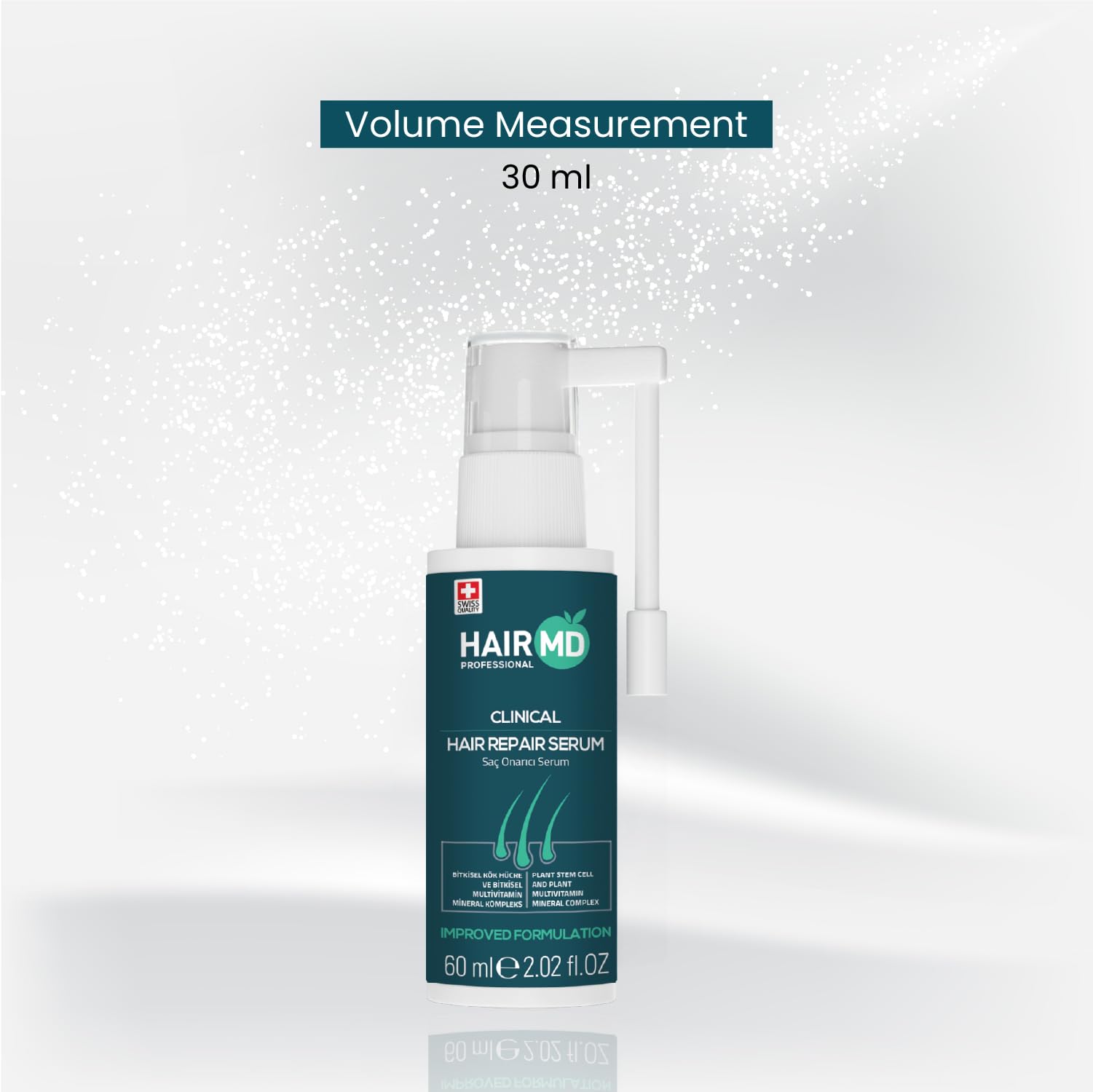 HairMD Transplant Clinical Repair Serum graft-support concept illustrated in image.