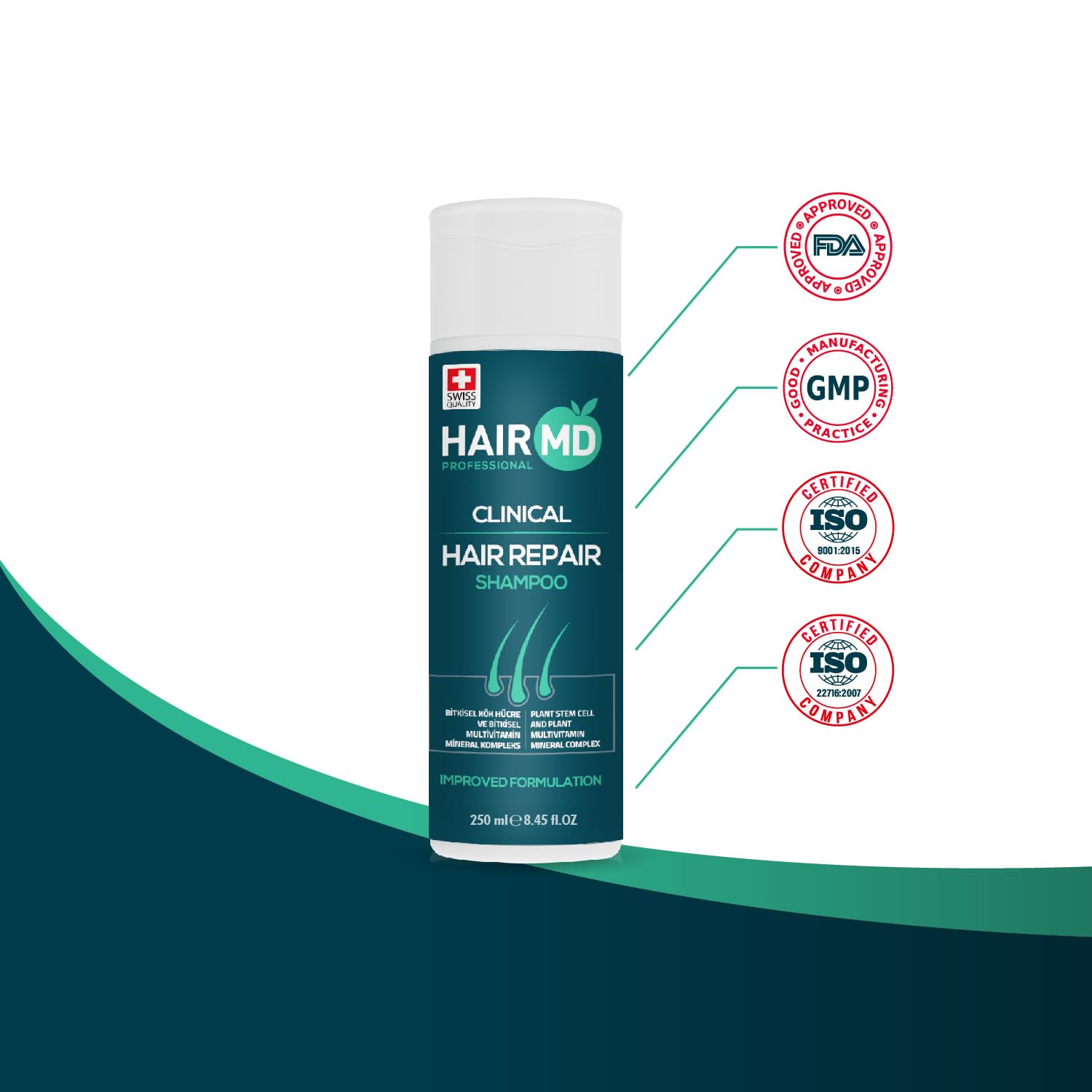 HairMD Transplant Clinical Repair Shampoo foamy lather demonstrates luxurious texture.