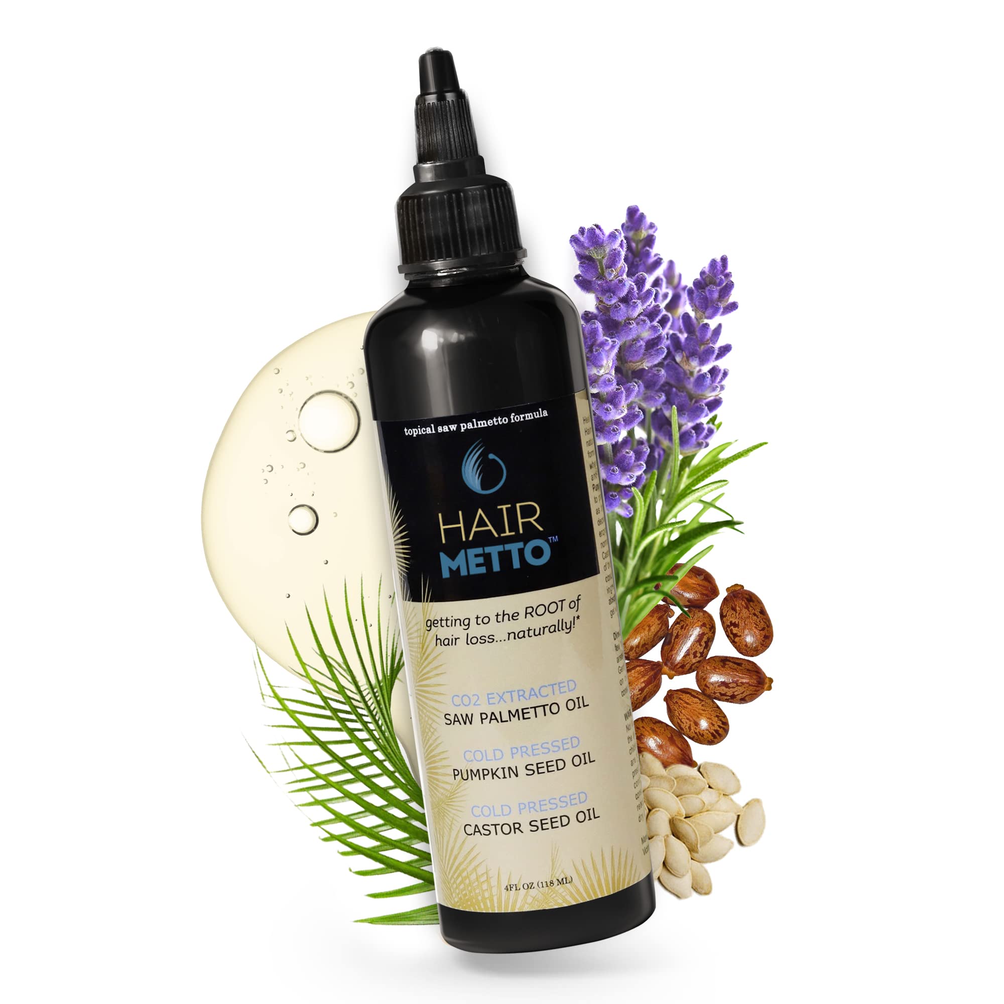 HAIRMETTO daily-use oil for potential healthier hair.