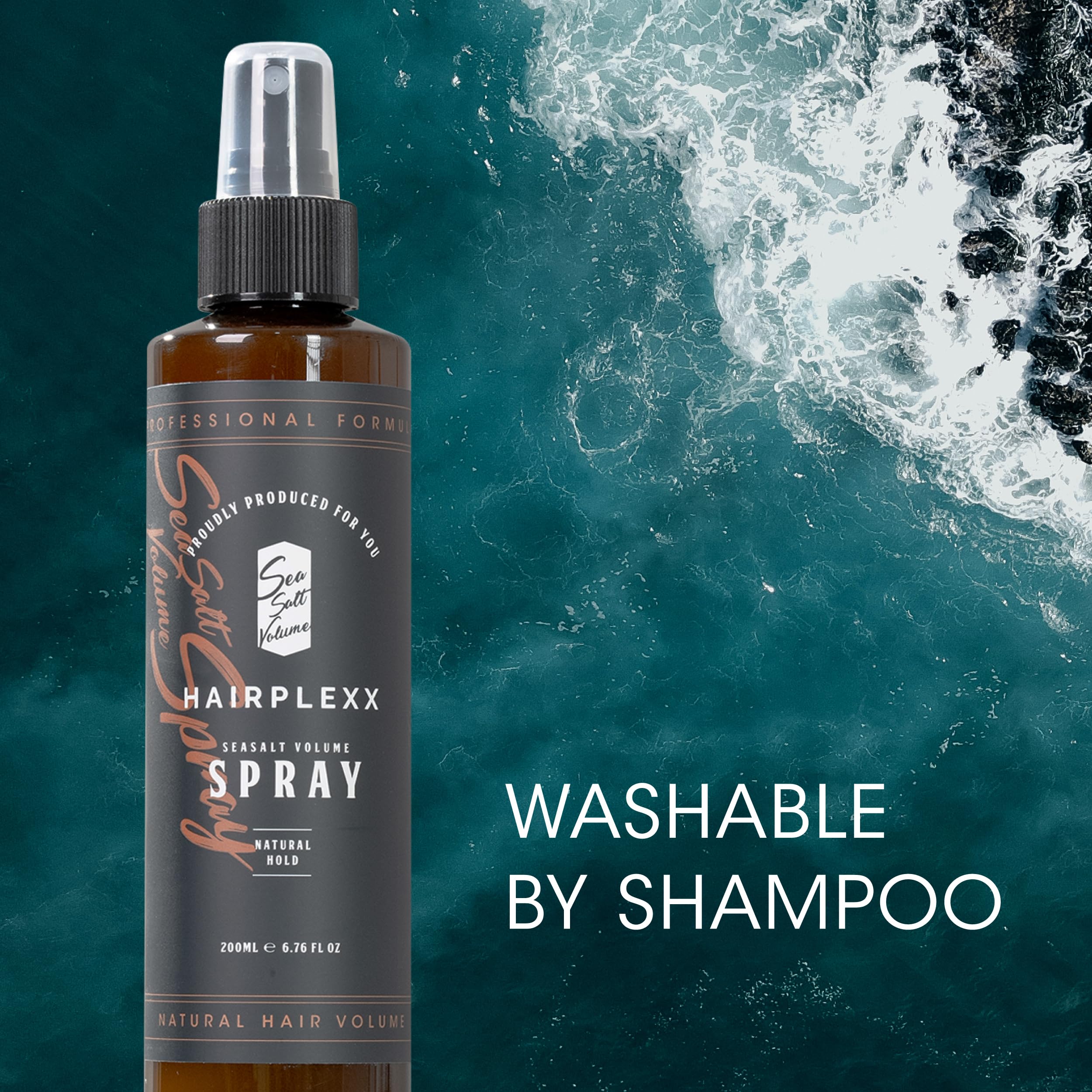 Hairplexx Sea Salt Volume Spray offers UV protection for sunny days.