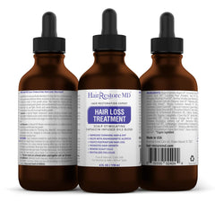 HairRestore MD DHT Blocker Oil cayenne dropper supports hair nourishment.