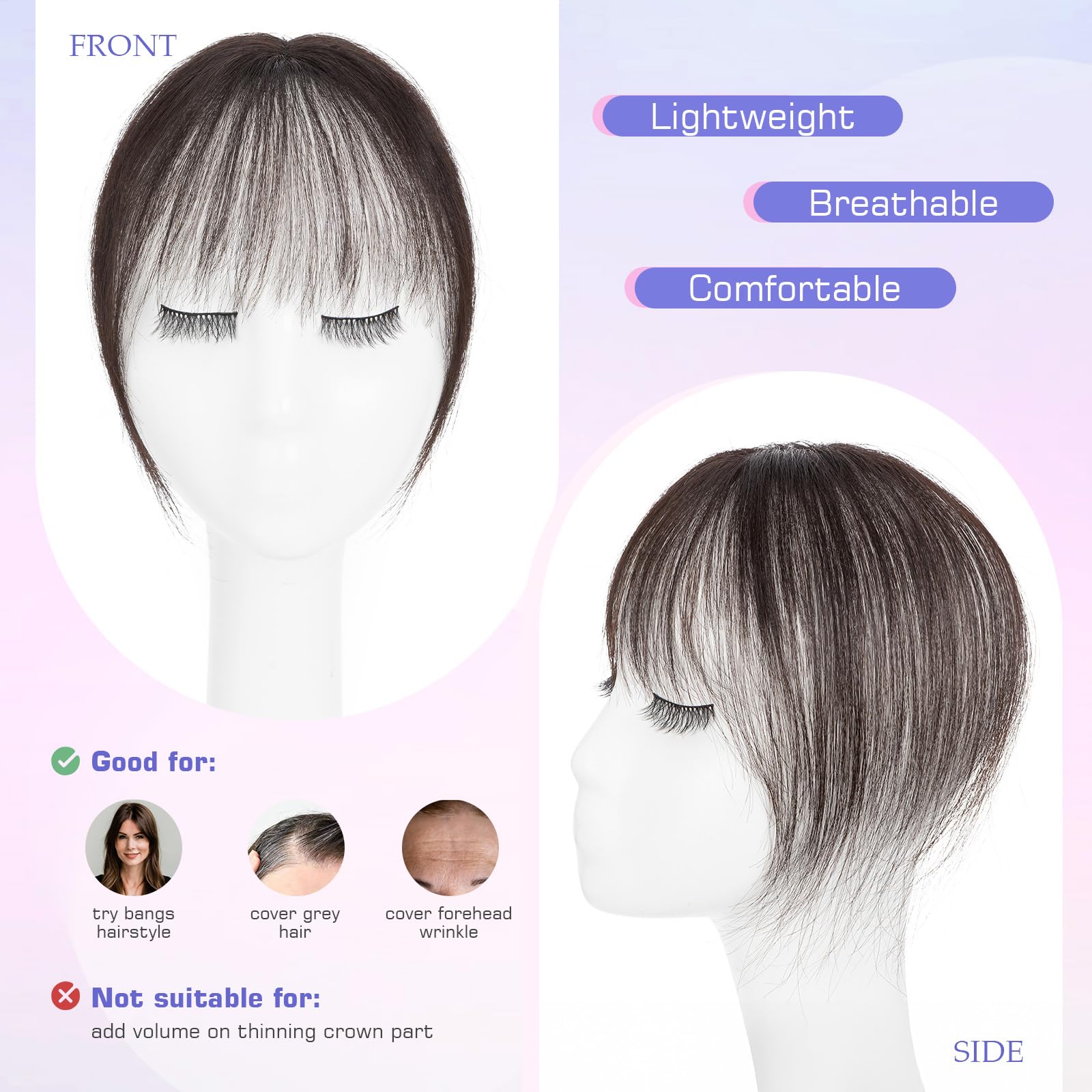 Hairro clip-on bangs eight-inch length for versatile styling options