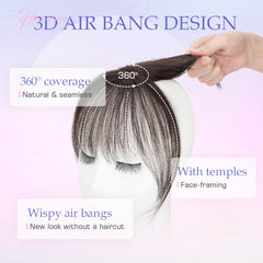 Hairro clip-on bangs real human hair for natural texture