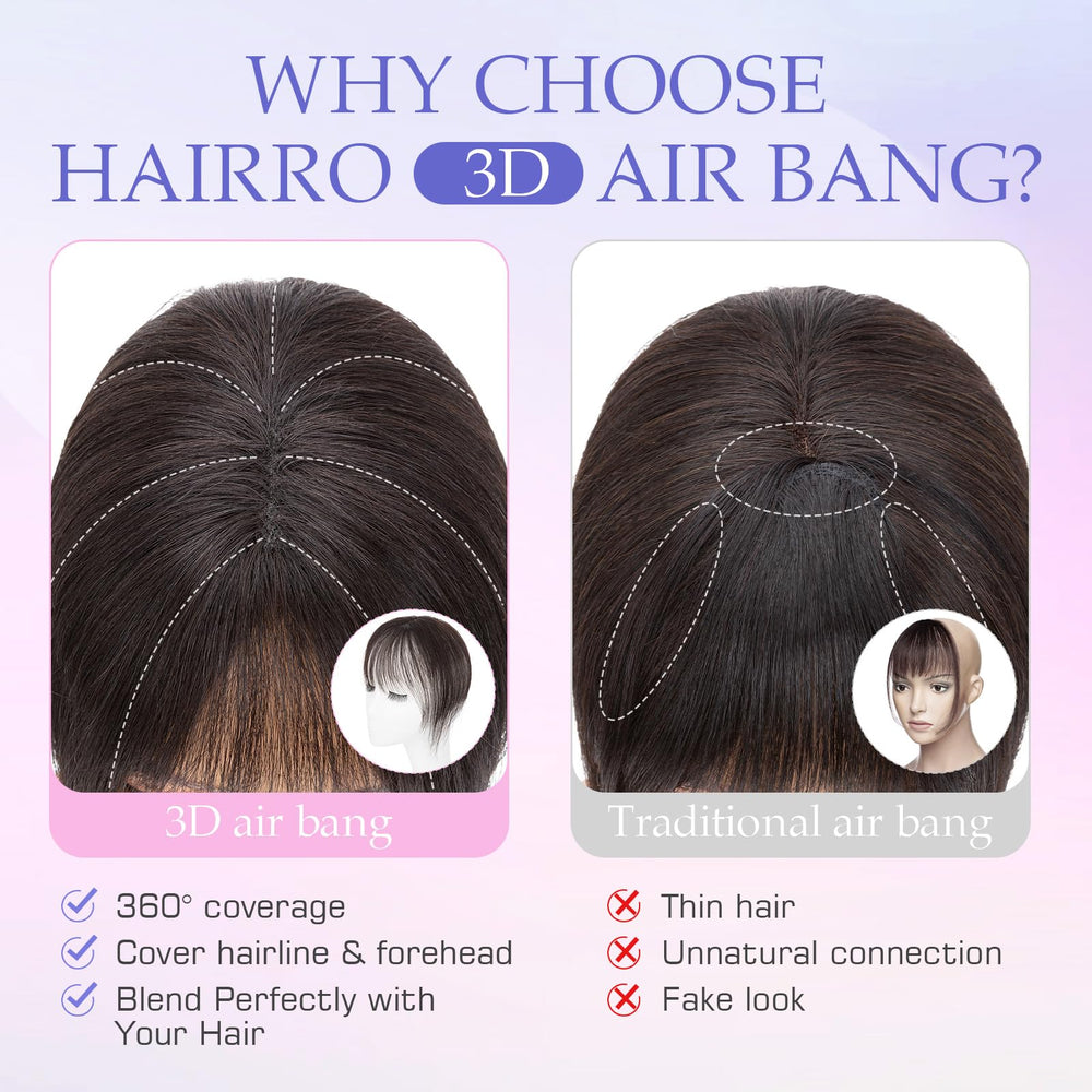 Hairro clip-on bangs wispy air bangs for effortless daily styling
