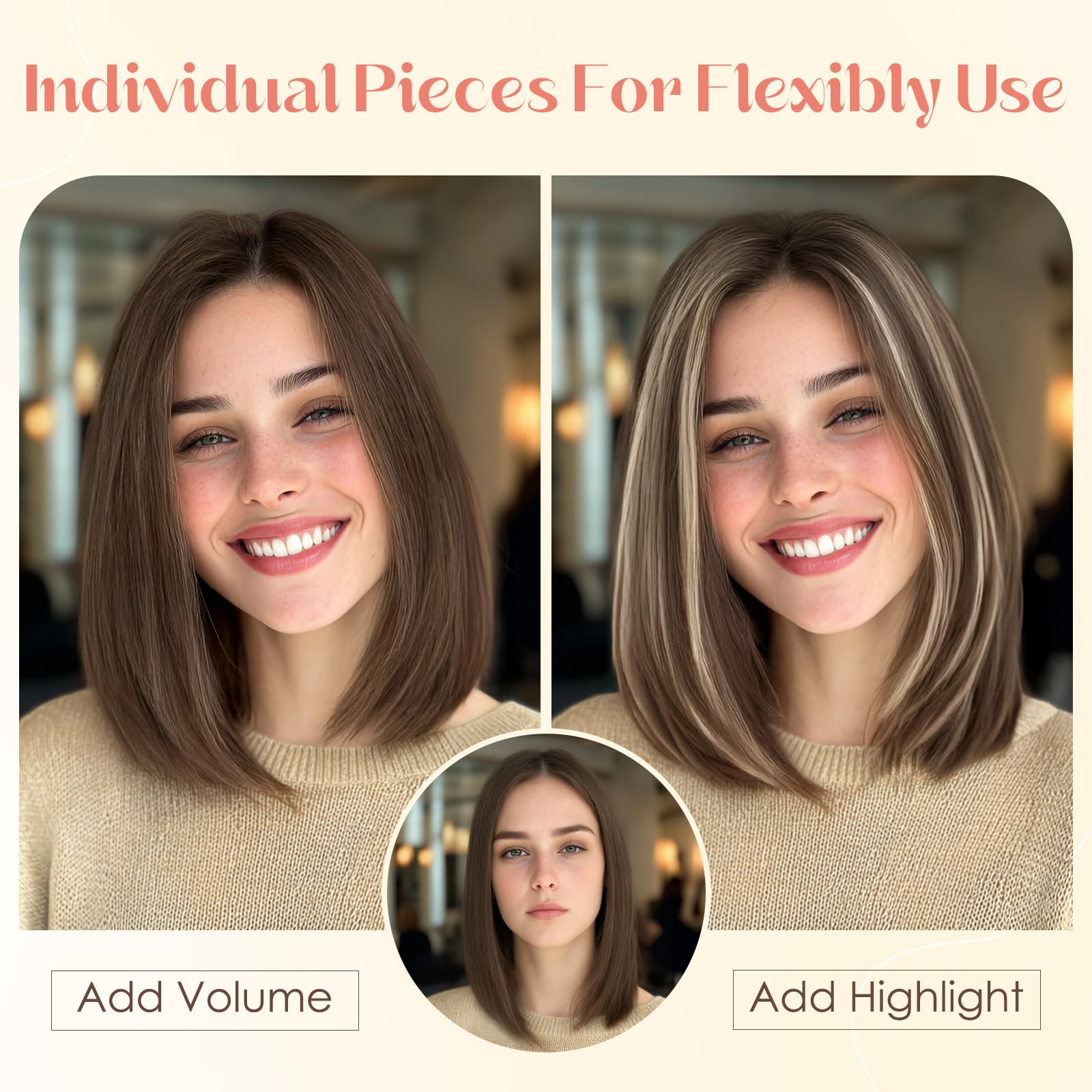 Hairro mini clip-on hairpieces for easy styling on the go