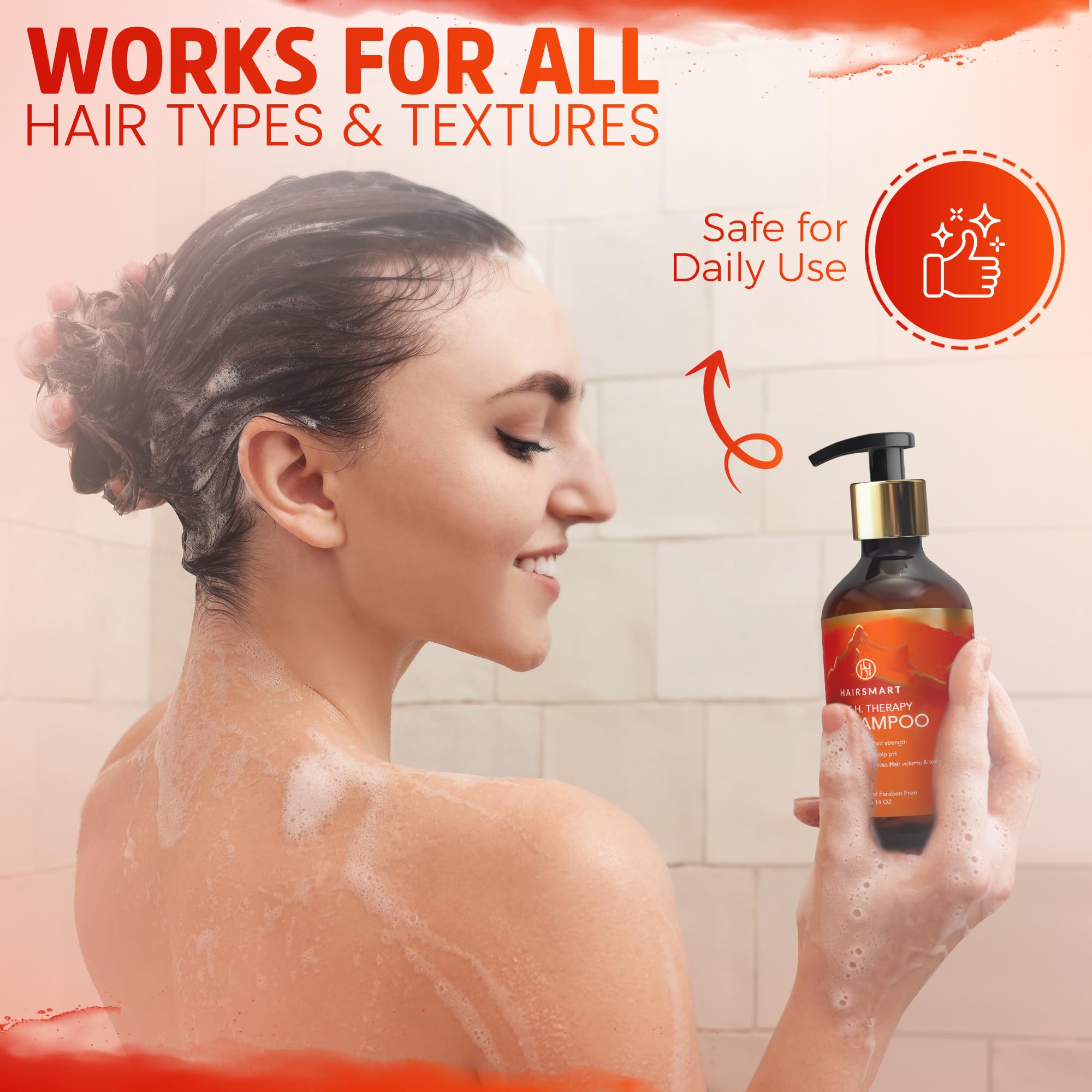 HairSmart color-treated hair-friendly cleansing formula.