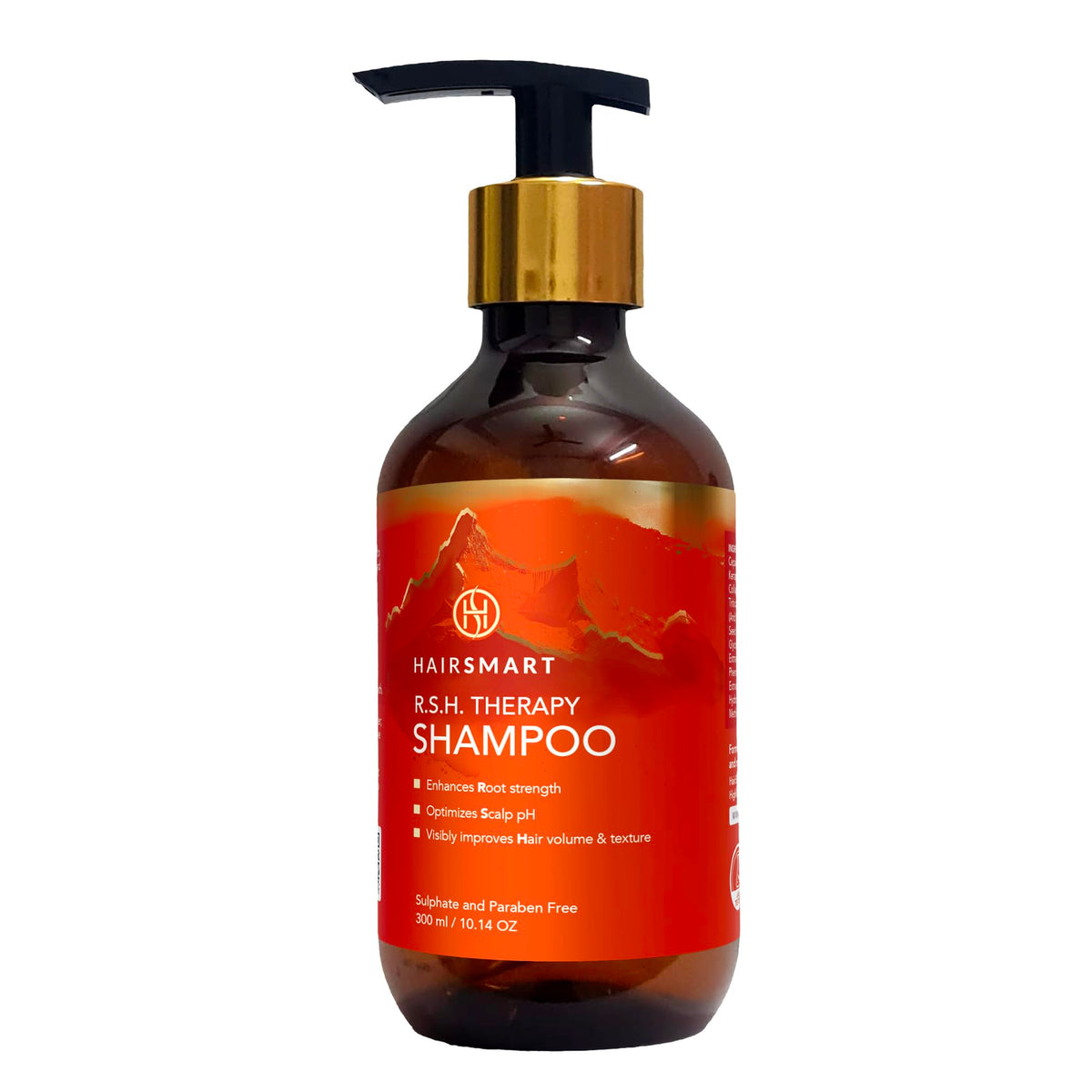 HairSmart hair growth shampoo bottle showcases a premium organic formula for thicker-looking hair.