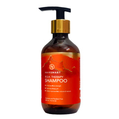 HairSmart hair growth shampoo bottle showcases a premium organic formula for thicker-looking hair.