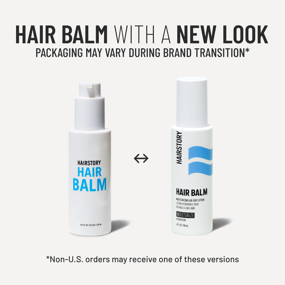 Hairstory Frizz reduction and flyaway control with Hair Balm.