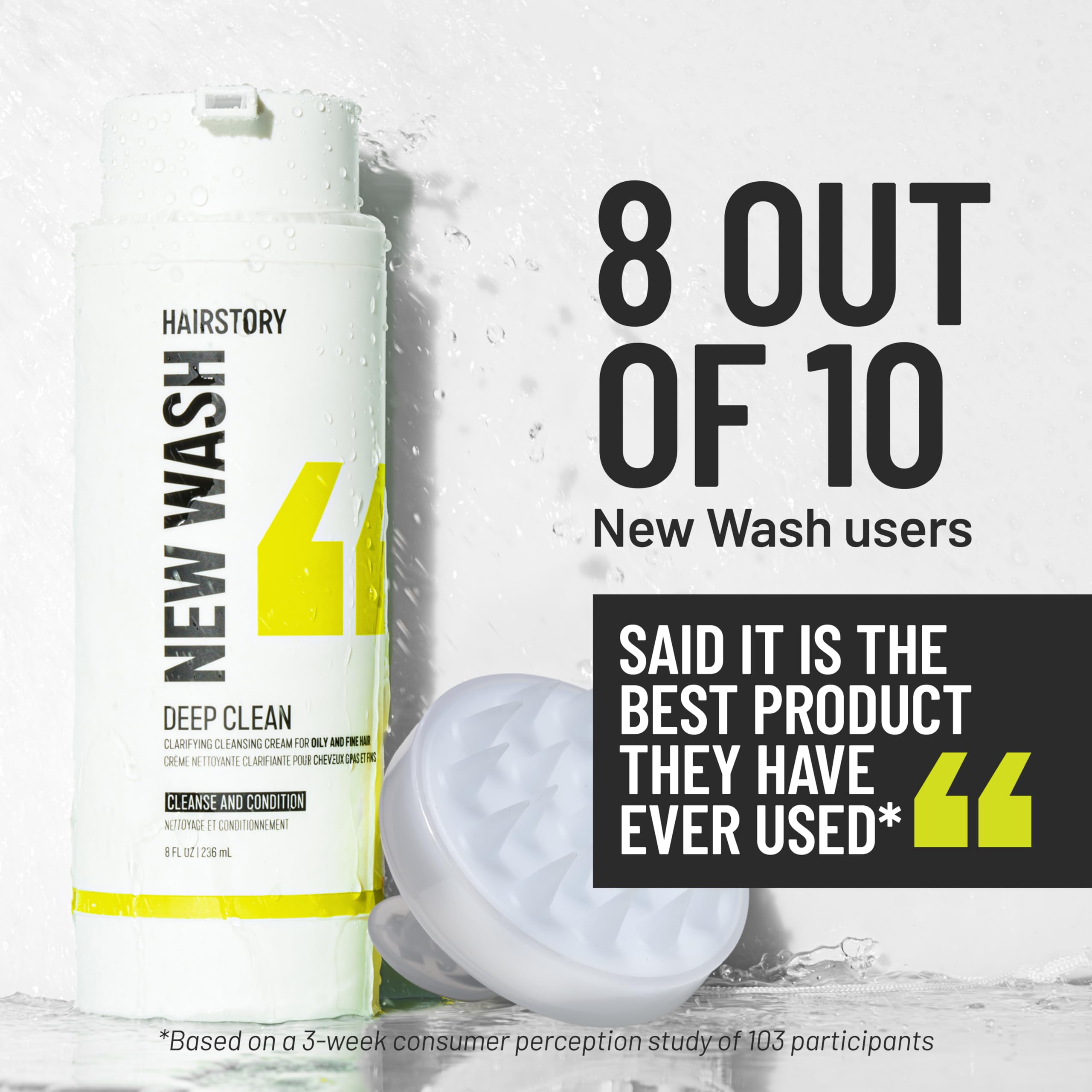 Hairstory New Wash Deep Clean routine icon; simplifies cleansing and conditioning in one step