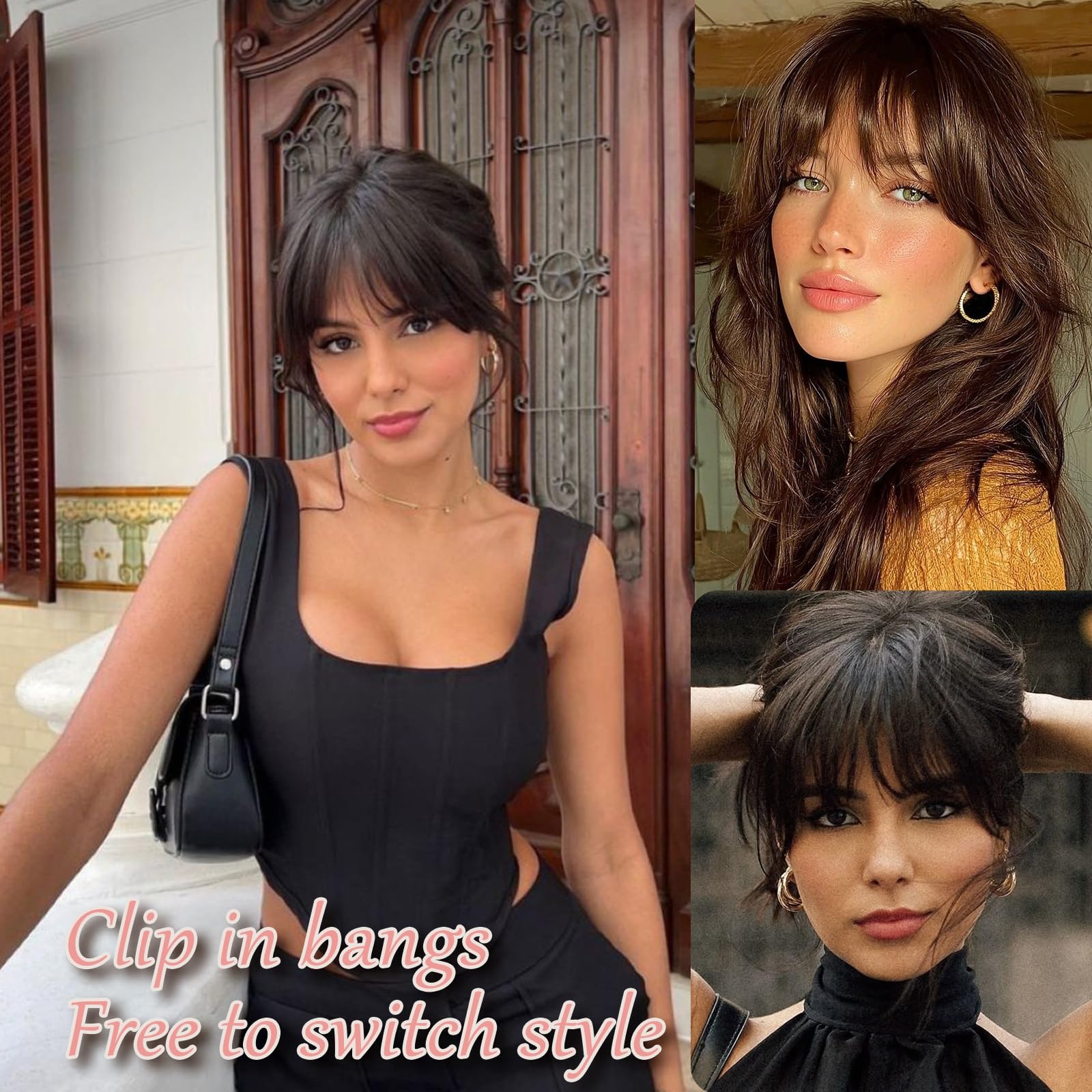 HAITOO bangs can be trimmed and styled with heat.
