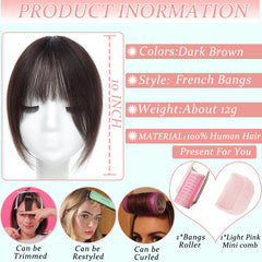 HAITOO clip-in bangs close-up showing real human hair texture