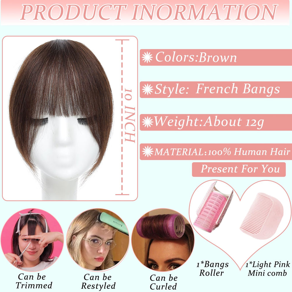 HAITOO clip-in bangs easy to attach for instant style.