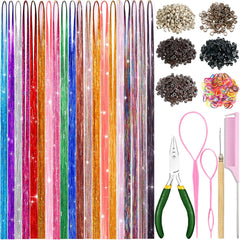 HAITOO hair tinsel kit with 20 colors for vibrant party-ready looks.