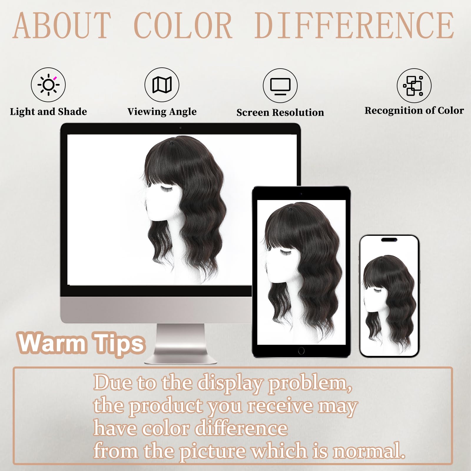 HAITOO Hair Toppers clip-in bangs closeup shows secure three-clip attachment