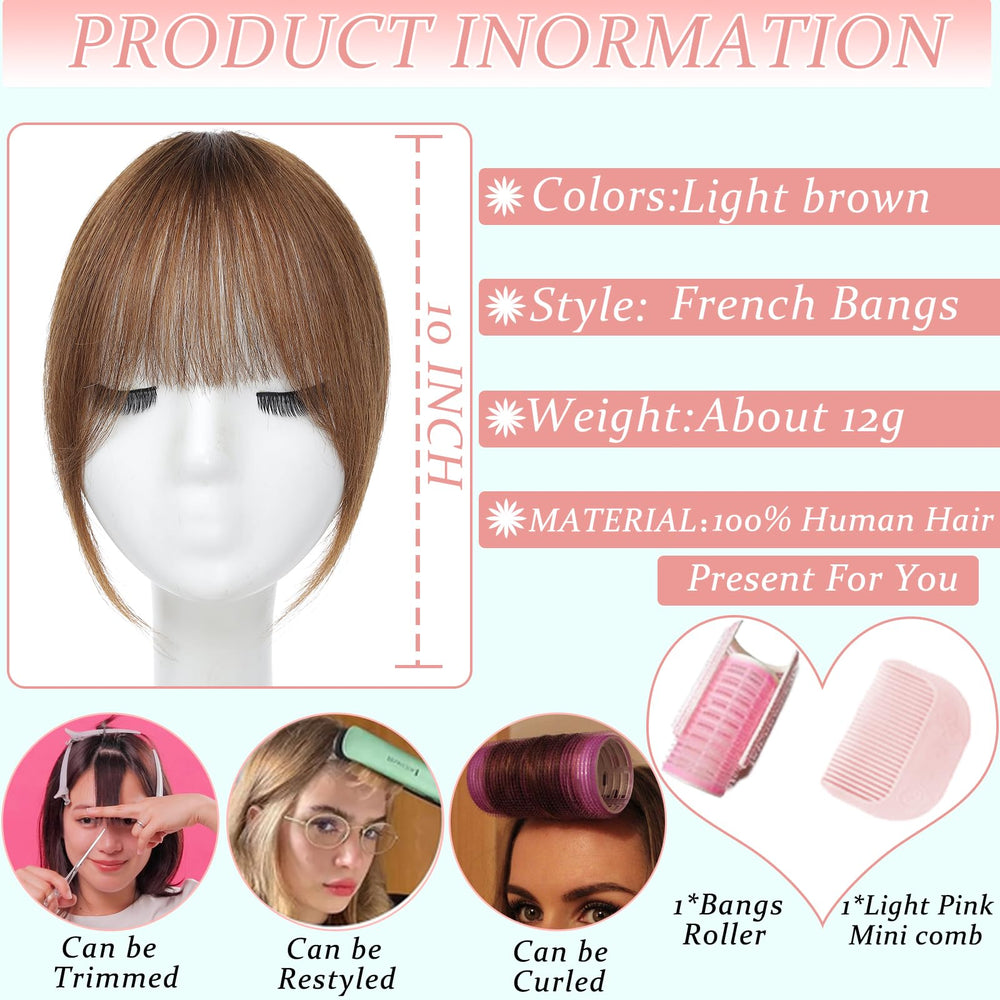 HAITOO wispy bangs with temples in light brown for a playful finish