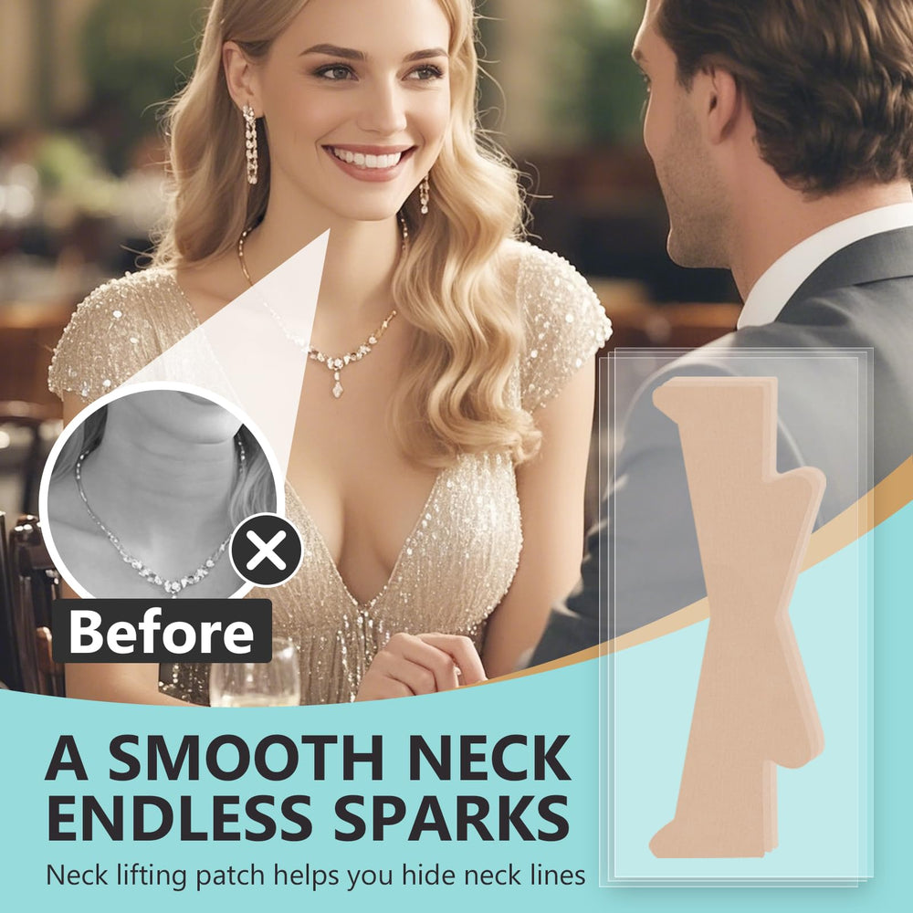 Hajoyful neck-tape adhesion detail shows strong, sweat-proof grip for all-day wear.