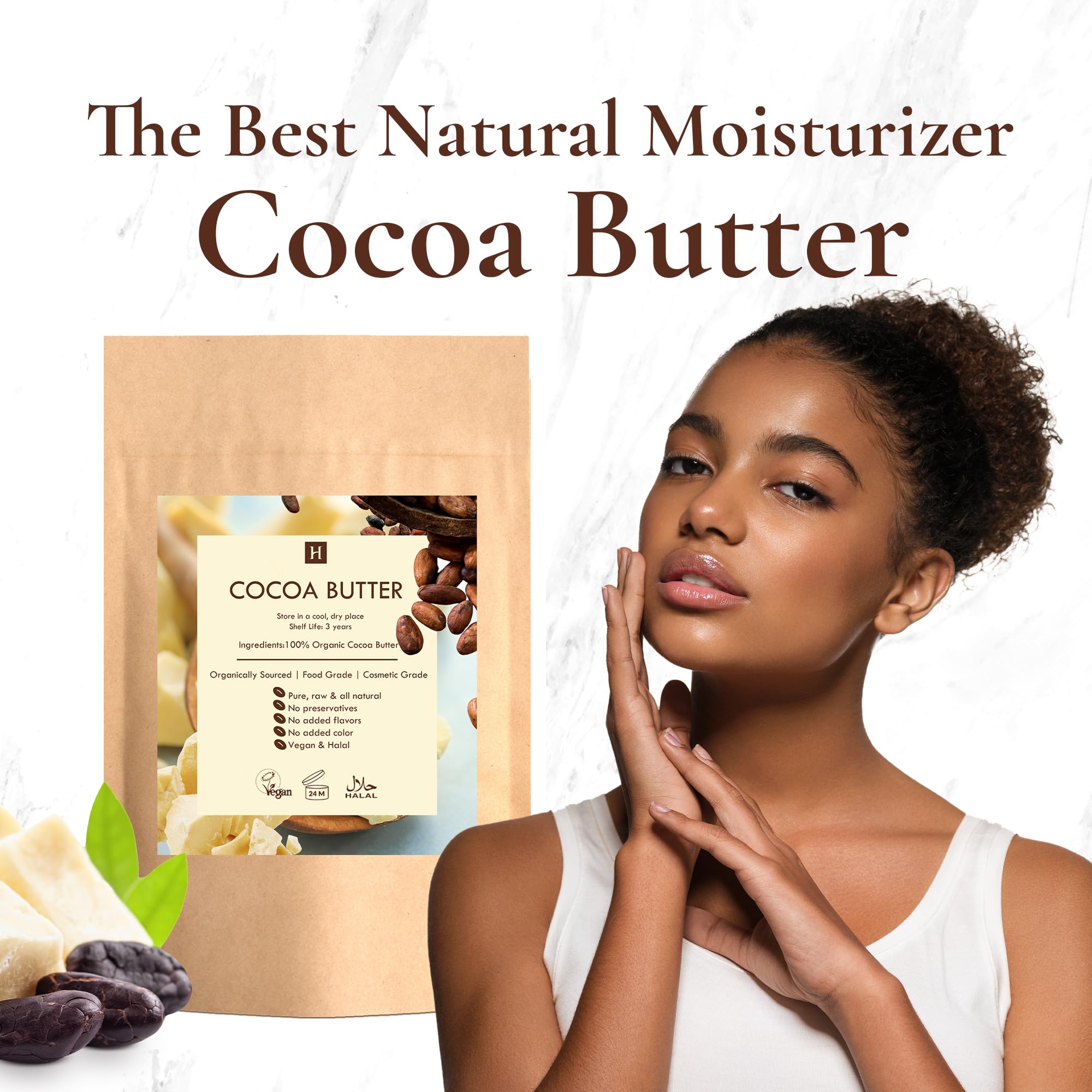 HalalEveryDay bulk packaging of cocoa butter, ideal for baking and chocolate making.
