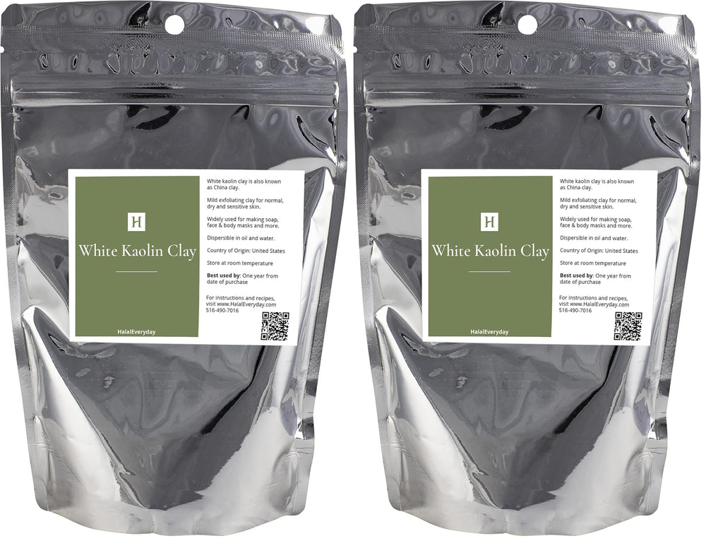 HalalEveryDay white kaolin clay powder 2lb pack for DIY skincare and masks