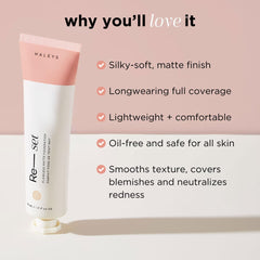 HALEYS Re-set primer bottle highlighting oil-control base for shine-free skin